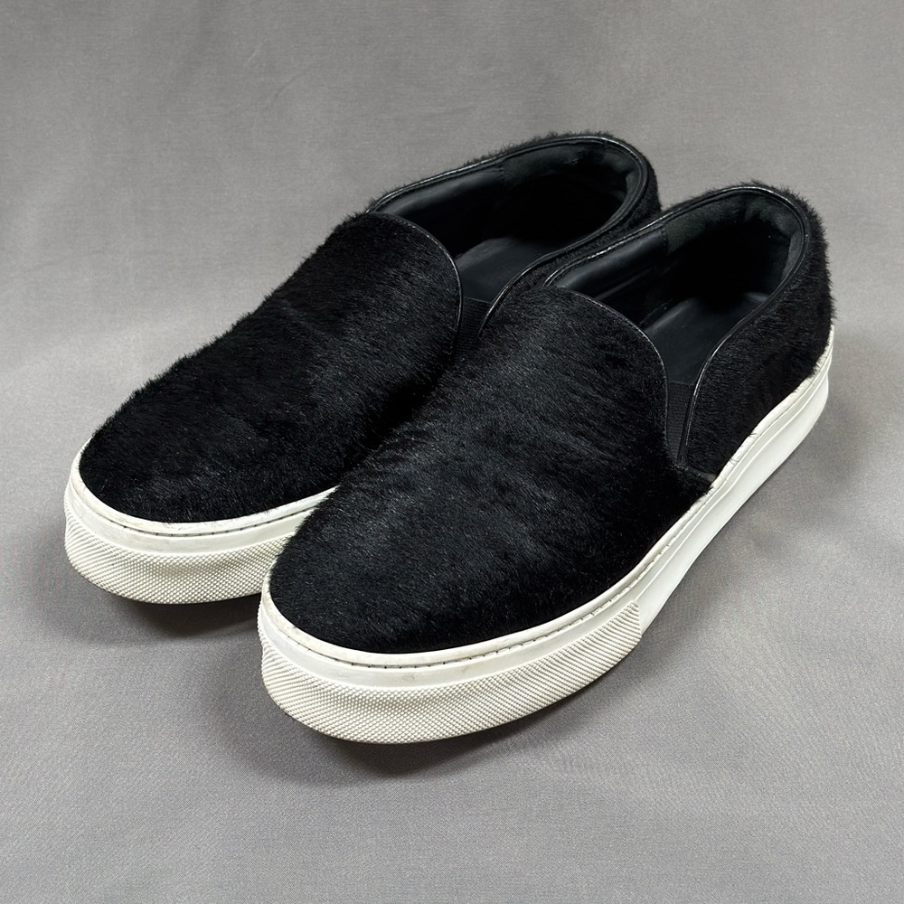 Celine Platform Sneakers Ponyhair Slip On Black Size 37 6.5 Phoebe Philo Vintage